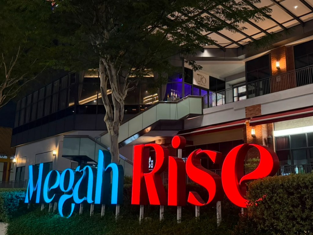Megah Rise Mall night signage near Tipsy Plus One